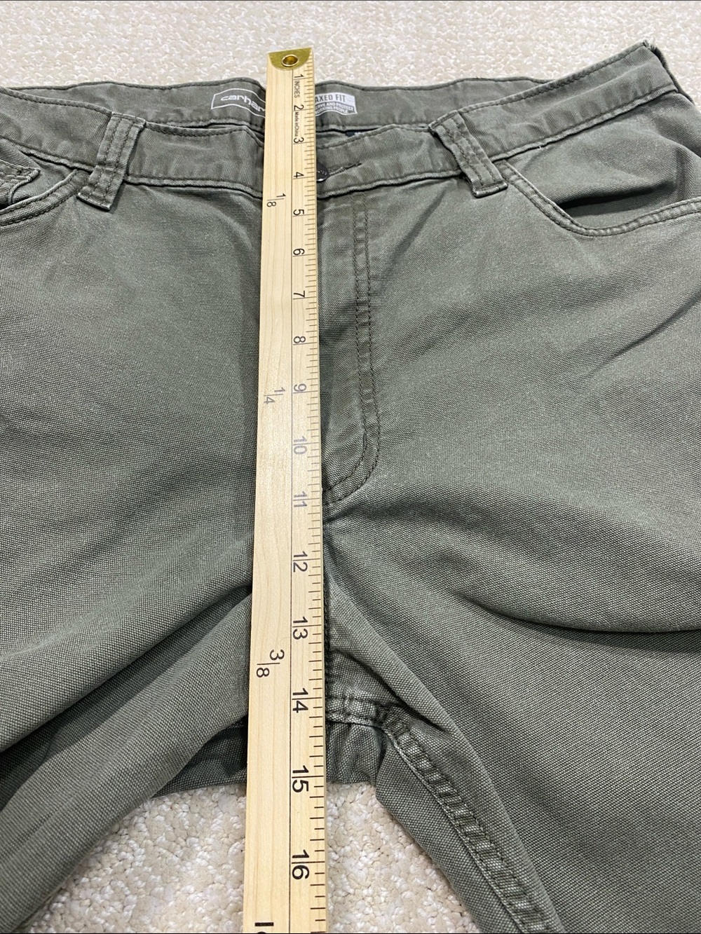 Carhartt Men's Olive Green Straight Fit Work Pants Size 36/34 straight cut relax - Picture 13 of 16